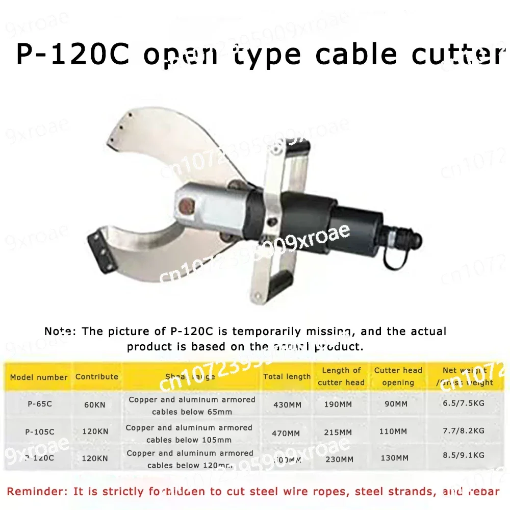 120kn Hydraulic Cable Cutting Head Cable Cutter Wire Cutter Cut 120mm Armoured Cu/Alu Cable