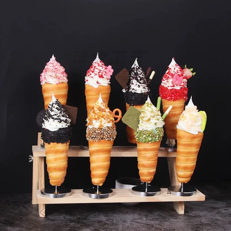 

1Pcs Artificial Simulation Chimney Bread Ice Cream Online Celebrity Snack Chimney Bread Model Display Customized Model