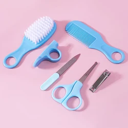 Baby Health Care Nail Hair Comb Grooming Brush Set Grooming Brush Kit Clipper Scissors Kid Nail Trimmer Hygiene 6PCS Kit