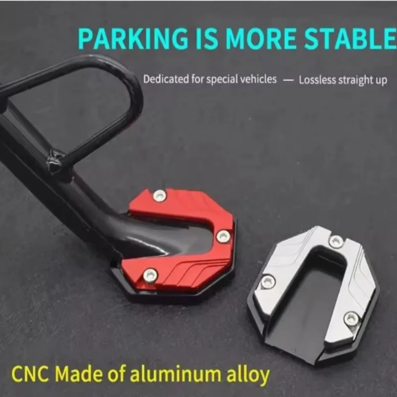 Aluminum Motorcycle Side Stand Pad Universal Enlarger Foot Extension Kickstand Support Plate for Motorbike Modification Parts