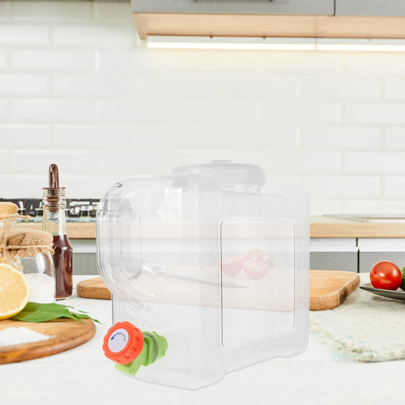 

5L Bucket Tap Portable Water Container for Camping Hiking Large Mouth Design Transparent Storage Jug Outdoor Indoor