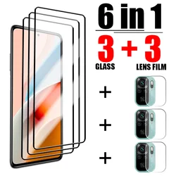 6in1 Glass for Redmi Note 11 12 10 9 7 8 pro Max lite 5G Camera Screen Protector on Redmi note 11S 10S 11T 9A 9C 7 8T 9T Glass