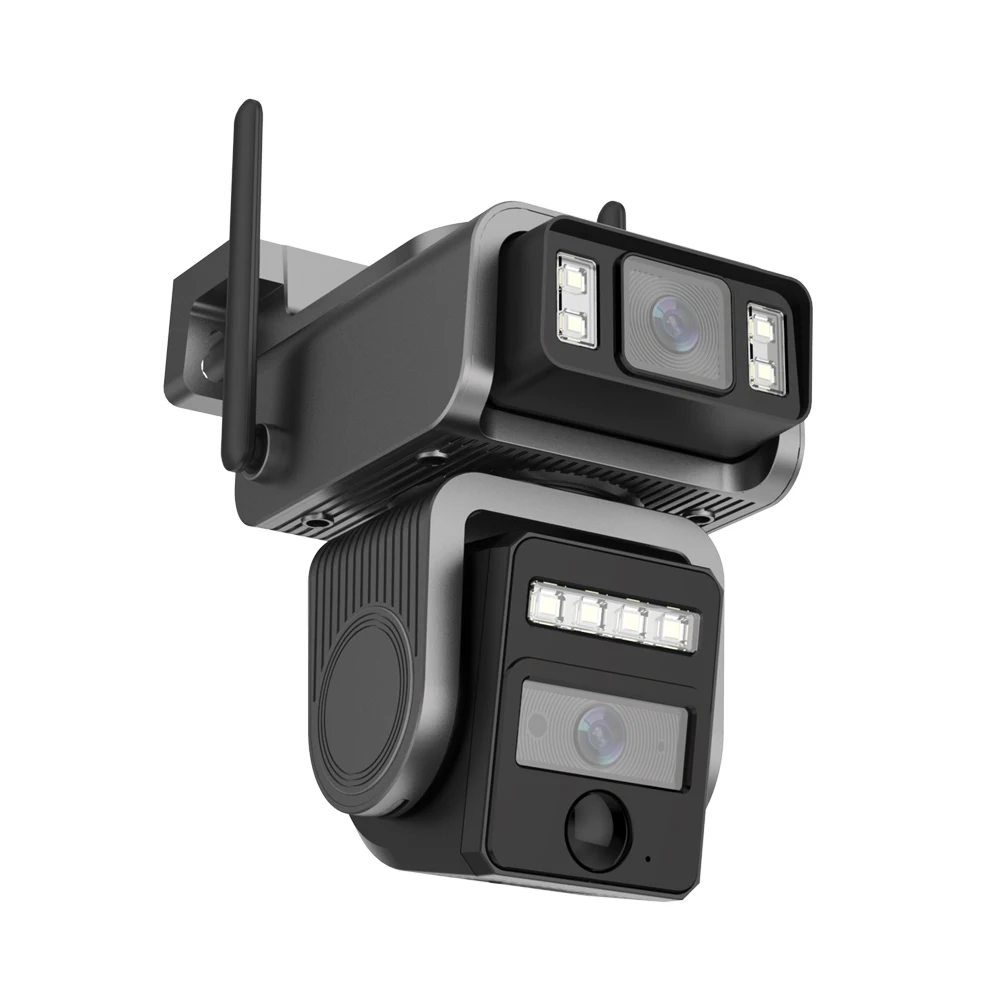 كاميرا واي فاي 8 ميجابكسل تعمل بالطاقة الشمسية، لاسلكية للأمن الخارجي عالي الدقة PIR، كشف الإنسان، كاميرات مراقبة فيديو CCTV بعدسة مزدوجة #5