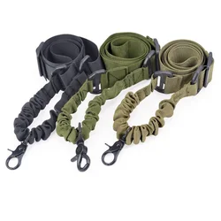 Tactische Single Point Gun Sling Schouderriem Rifle Touw Riem Met Metalen Gesp Shotgun Jacht Ar 15 Accessoires Tactical Gear