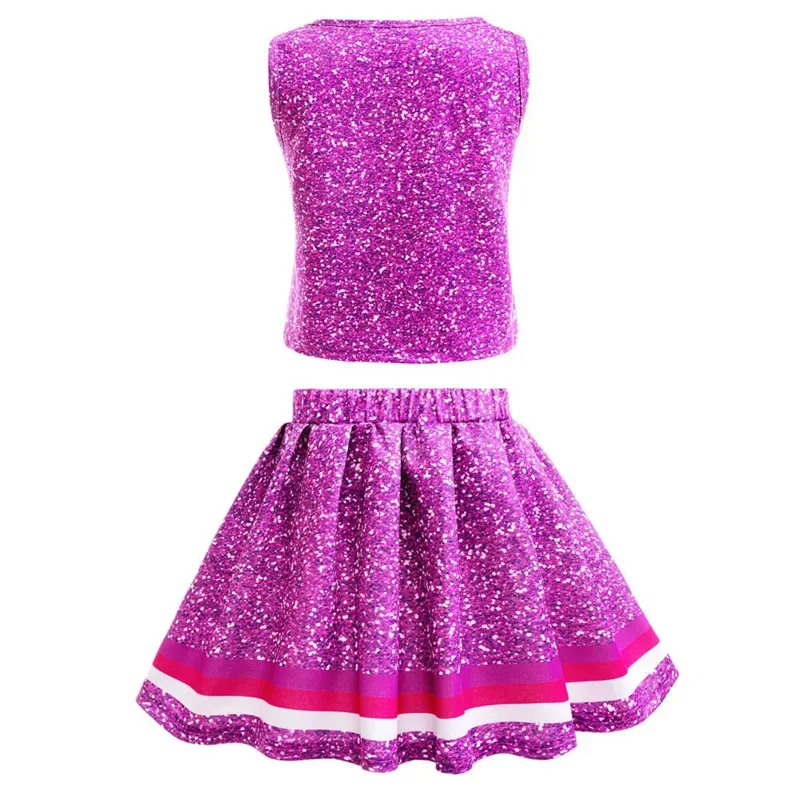 Costume de pom-pom girl pour filles, jupes plissées pour bébés, uniforme d'encouragement, tenue, cadeaux pour enfants, pull, haut, chemise Lei