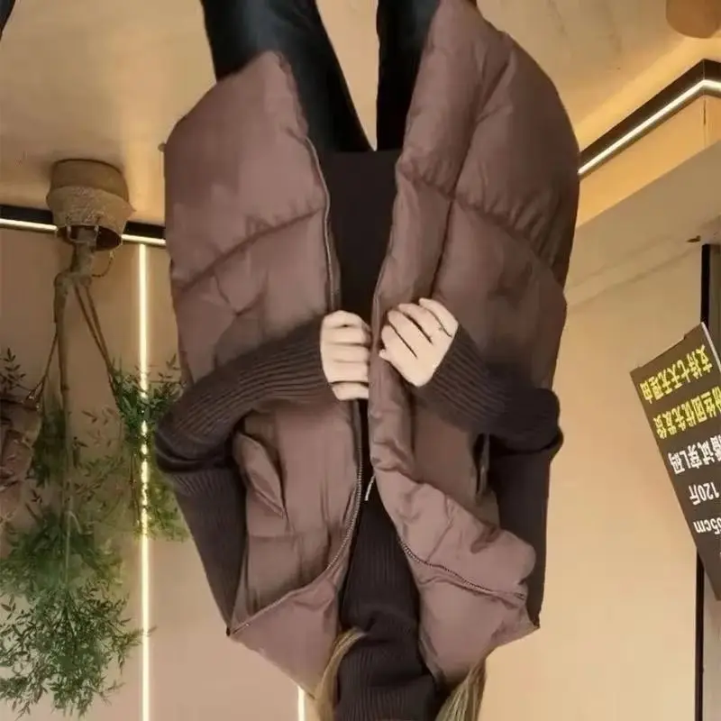 سترة نسائية جديدة سترة شتوية خريف شتاء بياقة واقفة سترة غطاء جيب تصميم سترة قطنية عصرية للنساء