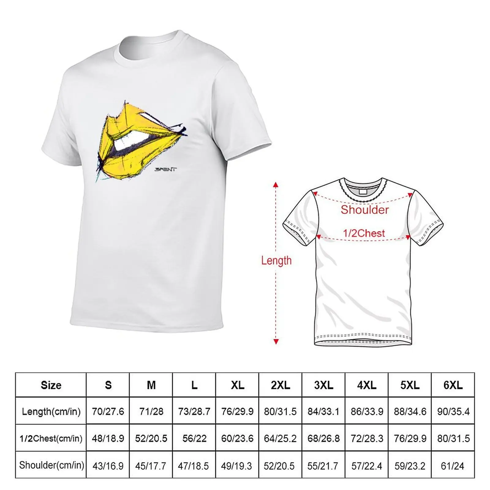 yellow lips T-Shirt t shirt for man t shirts for man graphic tees man t shirts cotton T-shirt