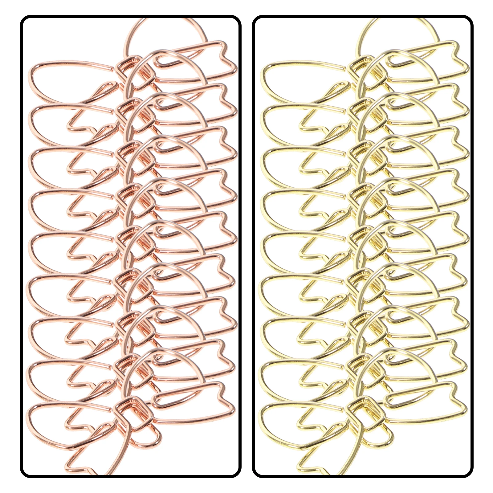 

20pcs Metal Document Fixing Clips Shaped for Office Metal Paper Clips School Documents Memos Bills Fixing