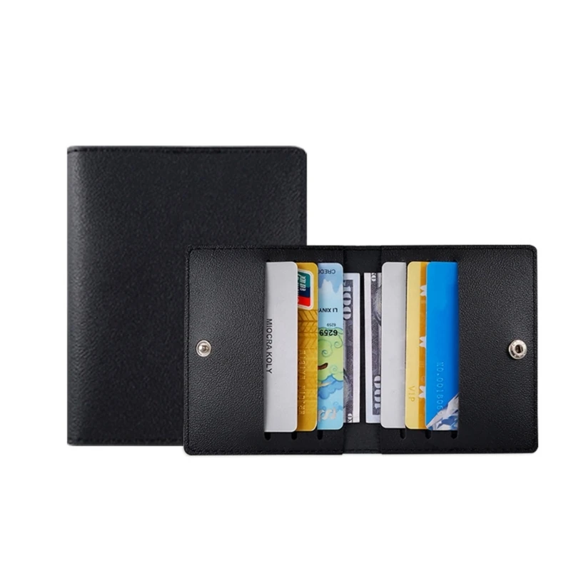 Credit ID-Card Holder Multi-slot Ultra-Slim Pocket Wallet for Men Women Anti-theft Leather Purse Portable