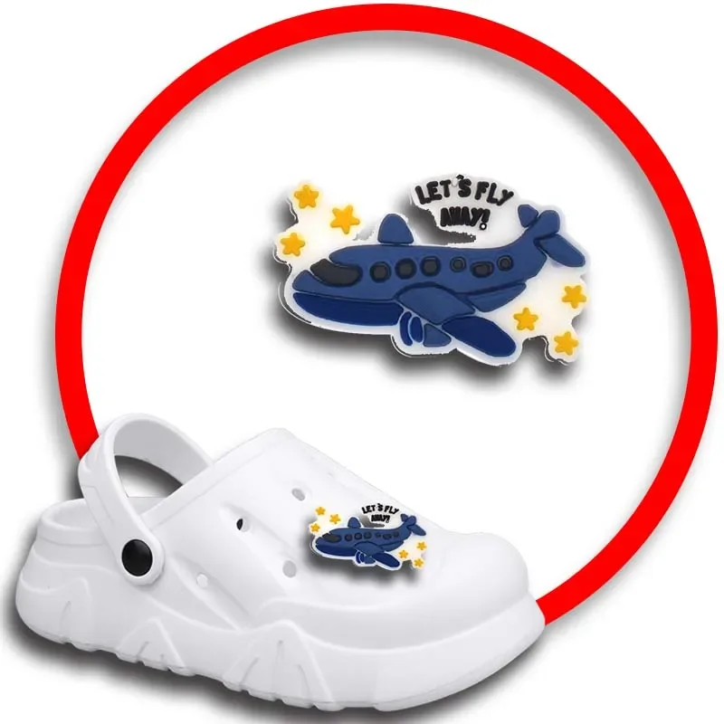 Dijes de zapatos de avión para Crocs, sandalias, alfileres de zuecos, decoraciones de zapatos, accesorio para hombres, niños, niñas, niños, accesorios para zapatos