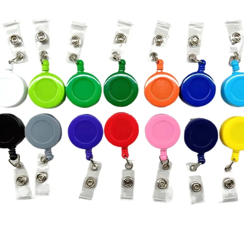 

1pc Chest ID Tag Clip Badge Reel for Nurse Doctor Staff Working Permit Clip Translucent Transparent Solid Color Available Reel