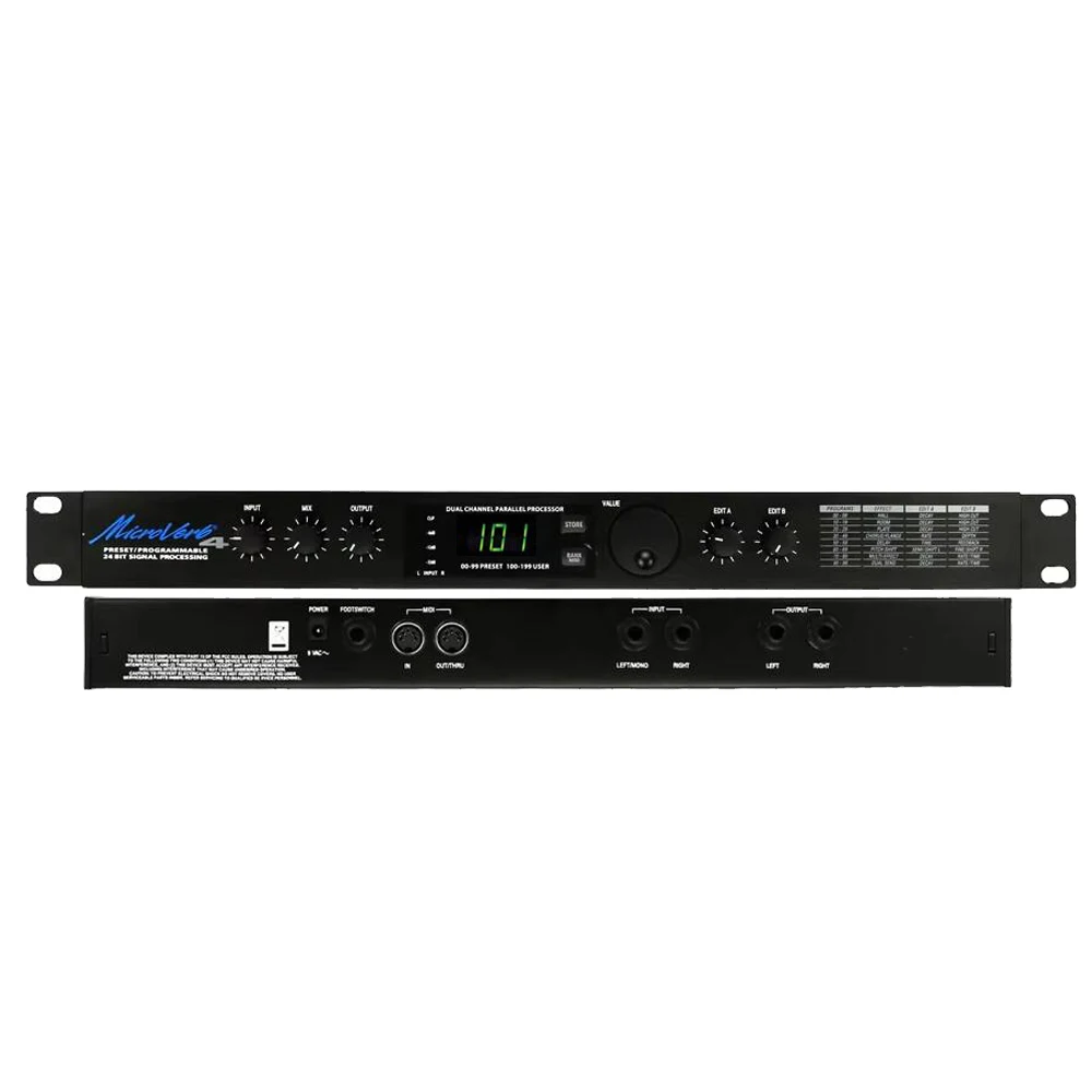 Microverb 4 Professional Digital Sound Processor 18-Bit Signal Processor For Stage Performance  Mixer Musical Instruments