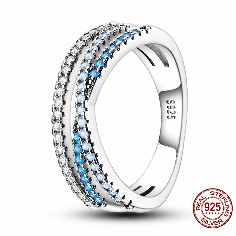 

New European 925 Silver Wide Track Inlay Rings Suitable For Delicate Jewelry For Women At Wedding Parties Fine Jewelry