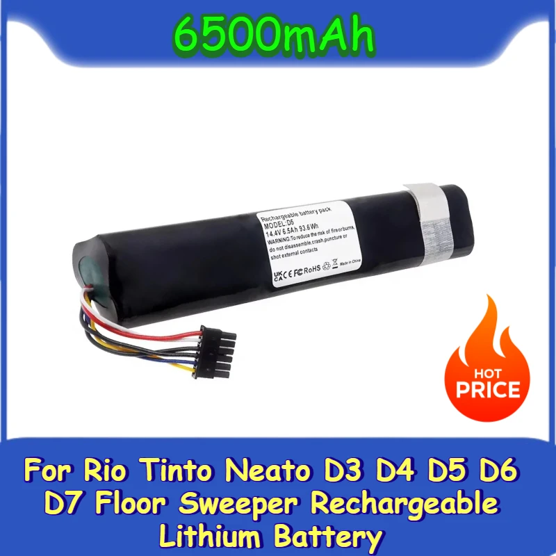 

6500mAh for Rio Tinto Neato D3 D4 D5 D6 D7 Floor Sweeper Rechargeable Lithium Battery