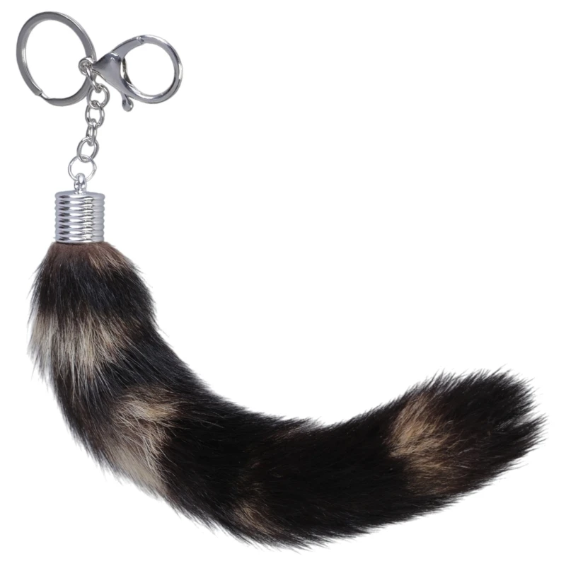 

A52E Plush Fox Tail Keyring Decoration Attractive Key Pendant for Car Bag Decoration Stylish Foxes Tail Keyring Charm