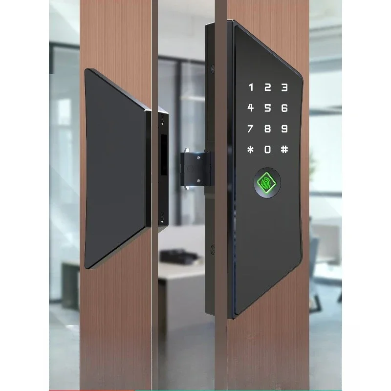 Fingerprint lock, no hole opening, smart lock, framed door, single and double door, shop combination lock