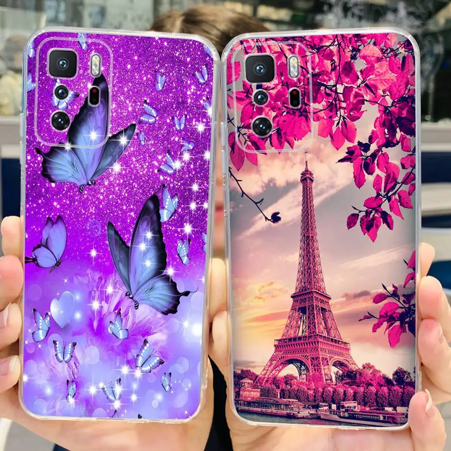 For Xiaomi Poco X3 GT Case Cover PocoX3 X 3 GT 5G Flower Transparent Soft TPU Silicone Phone Case For Poco X3 GT 6.6\'\' Fundas