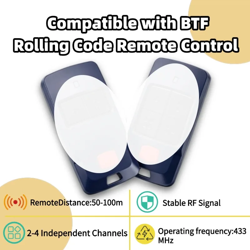 Remote Control COOL C2 C4 433.92MHz Transmitter for Garage Gate Door COOL C2, 2, 4, B RCB Opener Compatible with BFT