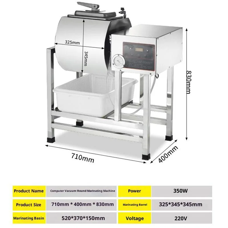 Mesin Pengaduk Bumbu Otomatis untuk Daging Kambing dan Ayam, Penggiling dan Penguleni Daging yang Di-Vakum