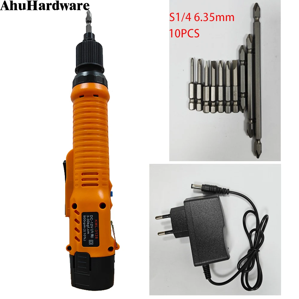 

AhuHardware S1/4 Industrial Electric Screwdriver 12V Lithium Battery Brushless battery screwdrivers High Adjustable Torque tools