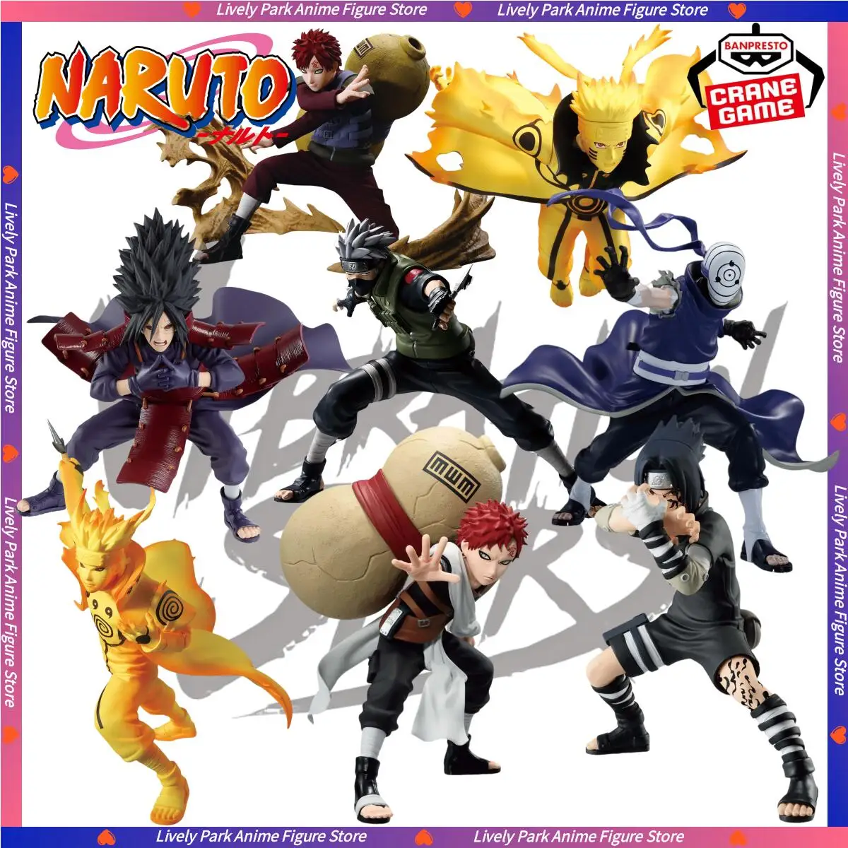 

BANDAI NARUTO VIBRATION STARS GAARA UZUMAKI NARUTO HATAKE KAKASHI NAMIKAZE MINATO UCHIHA SASUKE Madara Obito Action Toy Figures