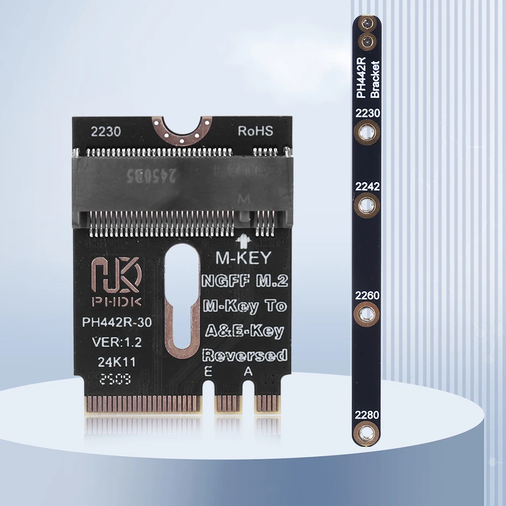 NGFF A+E-Key Male To NVME M-key Female Extension PCI-E 4.0 Adapter with Bracket M2 WIFI Interface for Laptop Mainboard SSD 2280
