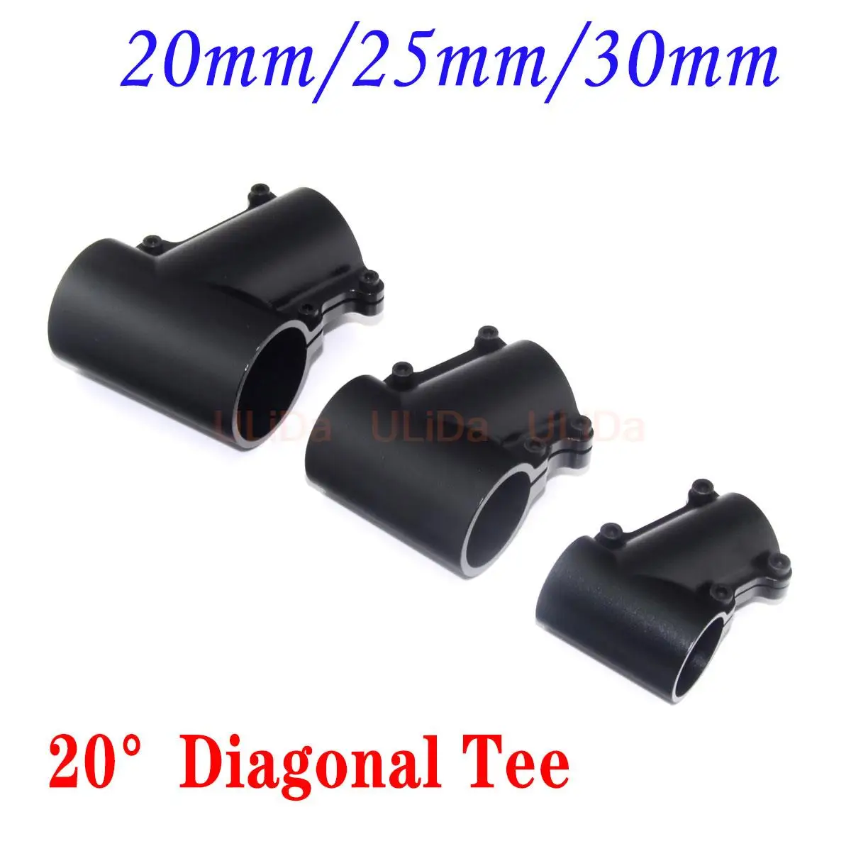 20 25 30mm Tripod Oblique Tee Aluminum Alloy Three-way Joint Carbon Tube T-type Connection Clip Clamp for RC Multirotor Drone