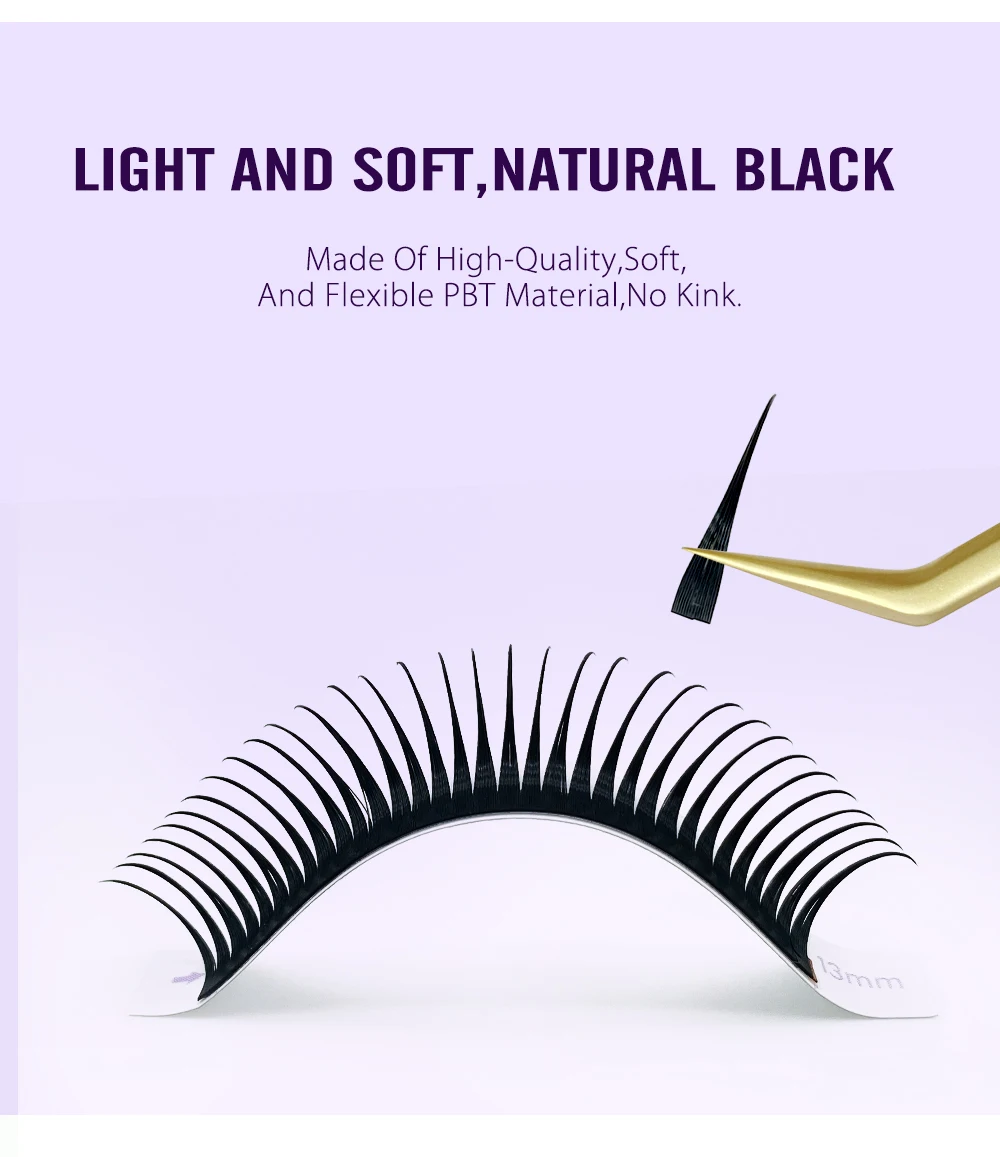 NATUHANA Braun Schwarz Nasswimpernverlängerung 0,07 mm Spikes Wimpern Manga Wispy Cosplay Typ Wimpern Flauschige Wimpern – Detail 7