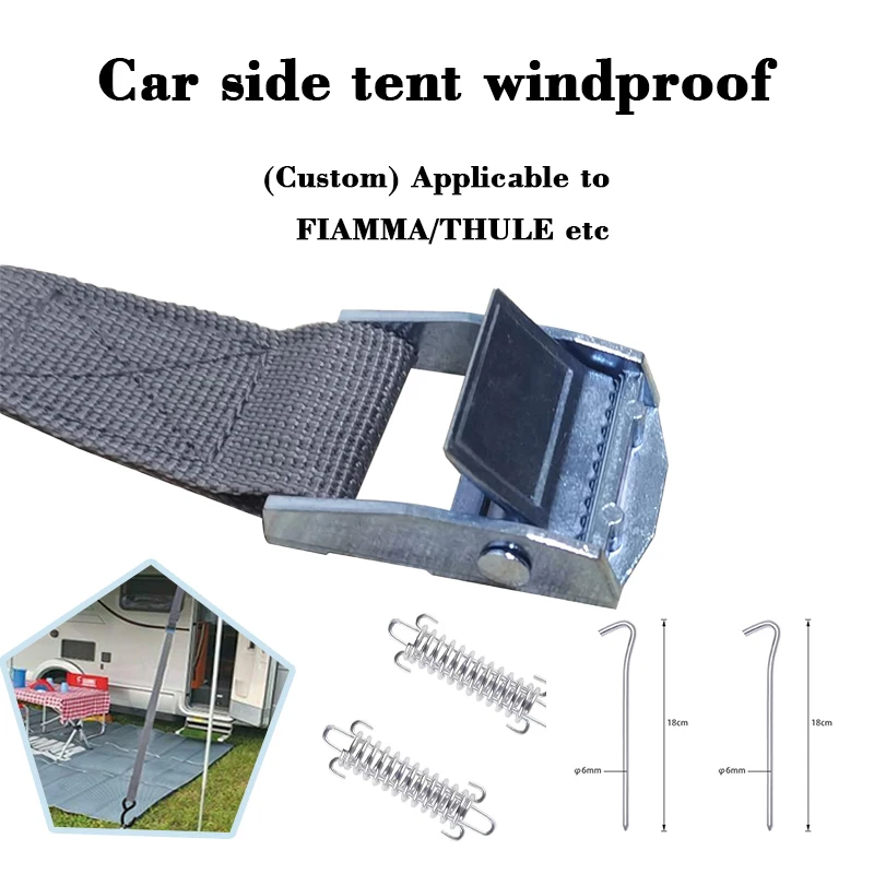 Fit For Fiamma Thule Isabella Dorema Cassette Awning Universal Tie Down Strap Kits Car Side Tent Windproof Fixed Strap Set