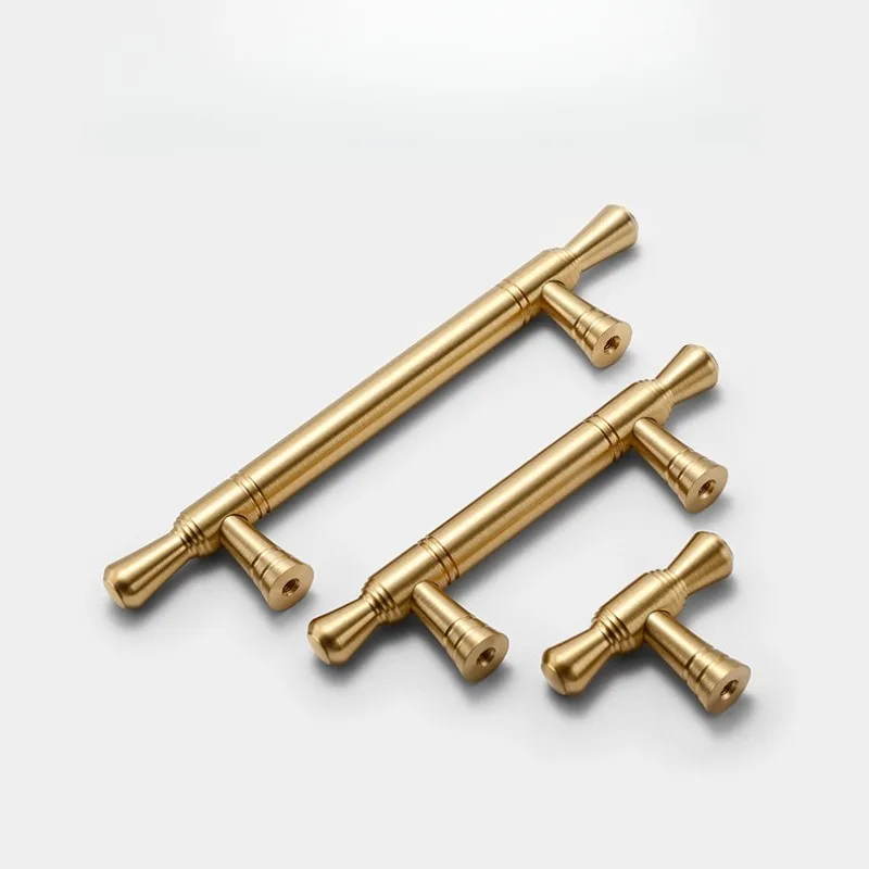 درج أجهزة الأثاث T Bar يسحب مقبض الباب الذهبي الوردي ملحقات المطبخ #2