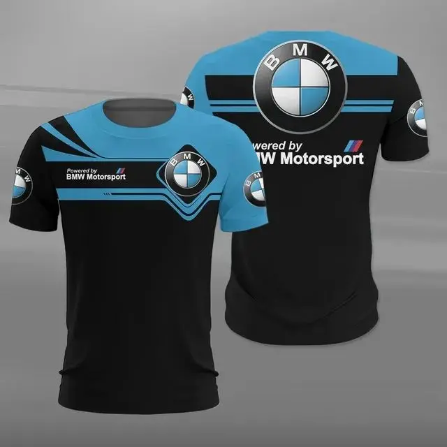 BMW Motorcycle Racing Team Men's T-shirt Summer Short Sleeve Men Women Tee Shirts 2025 New Casual Outdoor Sports Clothes Tops