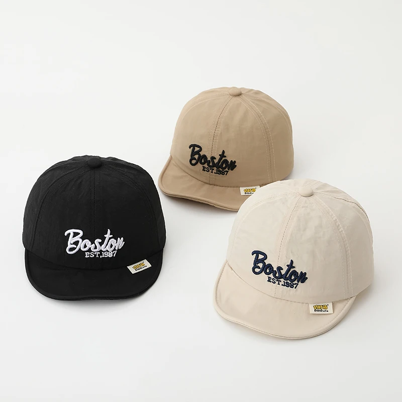 

Summer Quick Dry Sun Hat for Baby Solid Color Letter Embroidered Baseball Cap Outdoor Sunshade Casual Kids Sport Hats