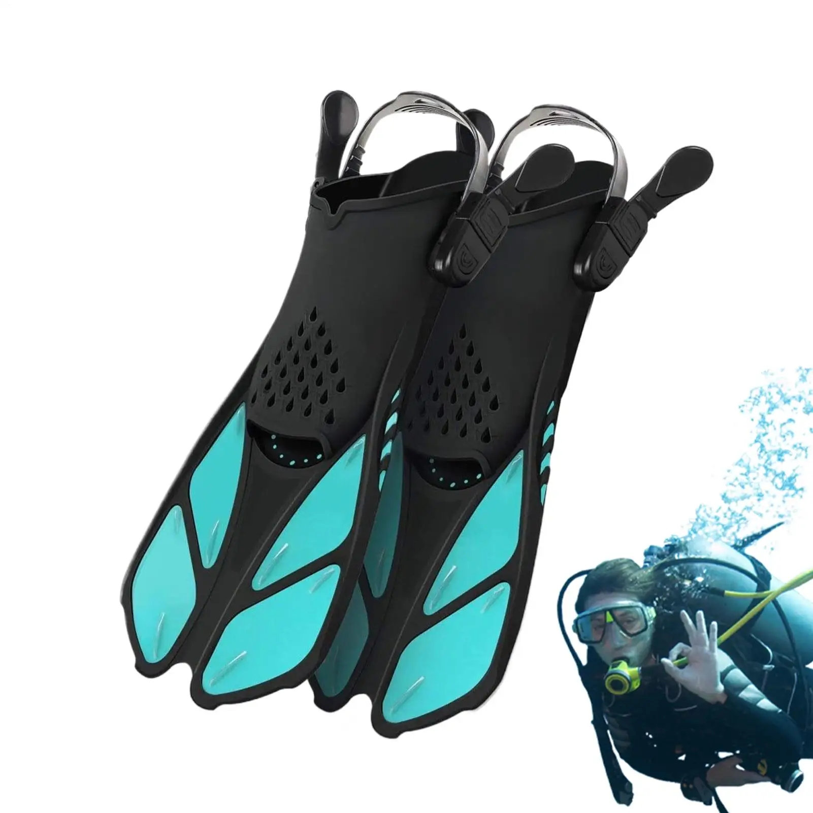 

Swim Fins Snorkel Fins Adjustable Equipment Flippers For Snorkeling Training Exercise Swimming Diving Women Men Adults