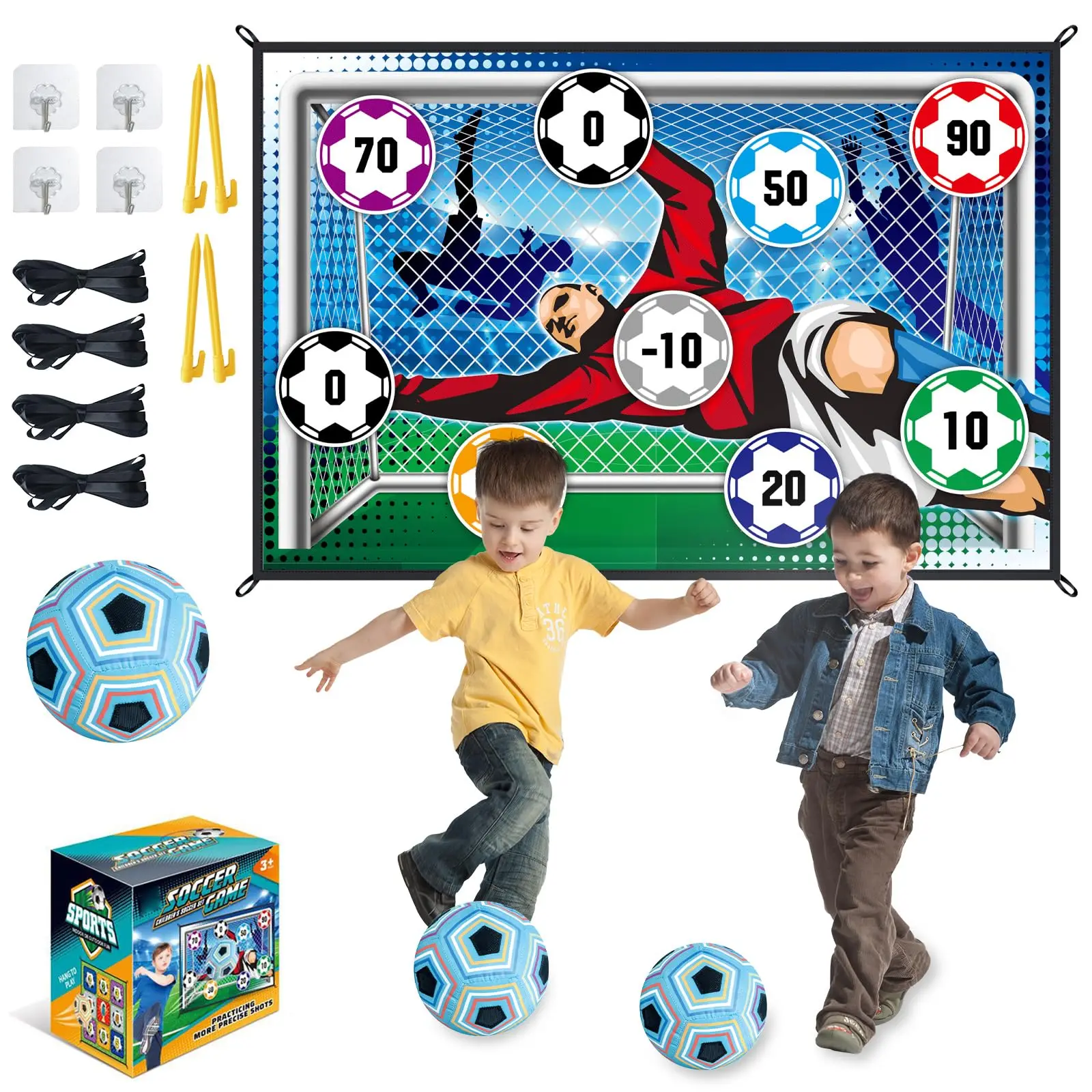 150CM Soccer Game Mat Set Outdoor Indoor Soccer Toys Multiplayer Competitive Soccer Games Children Football Training Boy Gifts