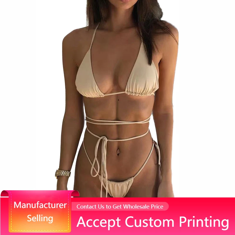 

Sexy Micro Bikini Set Women 2022 Solid Bandage Swimsuit Brazilian Thong Bikini Mujer Swimwear Summer Beachwear Swim Suit