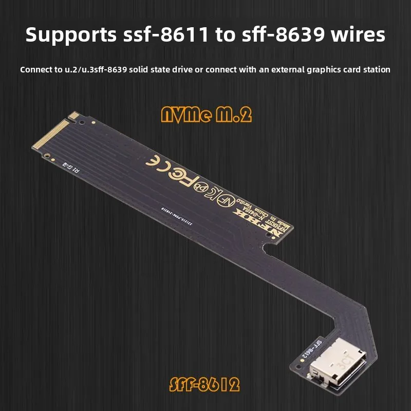 2025 جديد يدعم AMD8845 ThinkBook 14+ 16+ NVMe M.2 إلى Oculink SFF8612 EGPU محول بطاقة الرسومات الخارجية