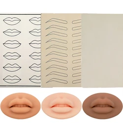 Tatuaje piezas labios y cejas, piel de látex, práctica de Microblading, en blanco, piel falsa, principiante, diseño de labios especiales, suministros, 1 unidad