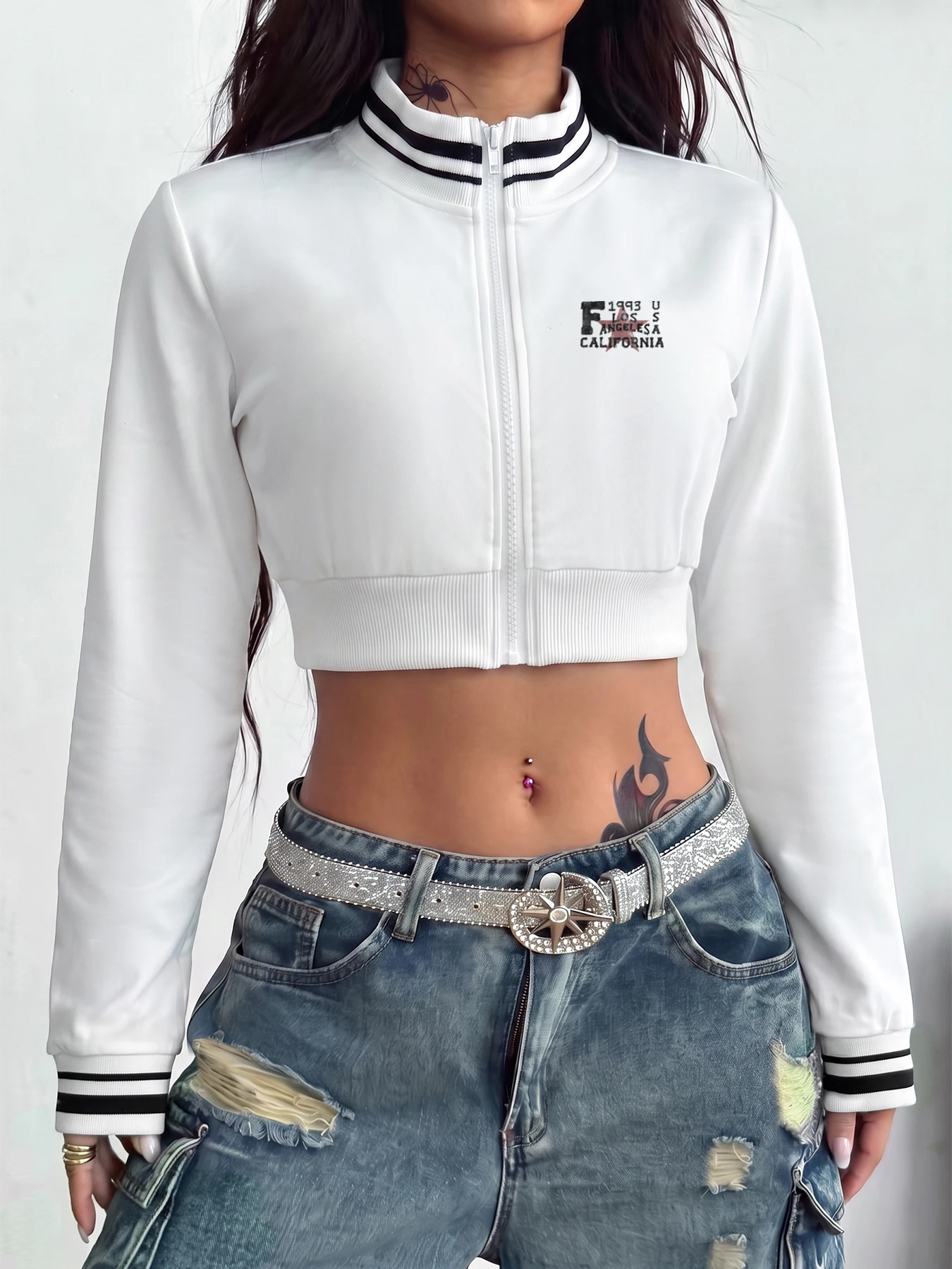 Y2K Women's Gothic Zip-Up Jacket Autumn/Winter Long-Sleeve Jacket  Stylish and Versatile Suitable for Everyday Wear