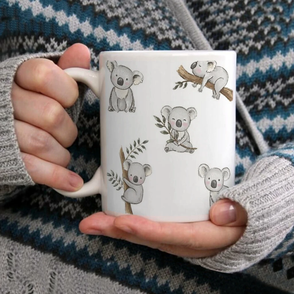 

Aussie Animals_ Cute Koala PackCoffee Mug Tea Cup 11oz Coffee Cup Funny Birthday Ceramic Mug Personalized Cup