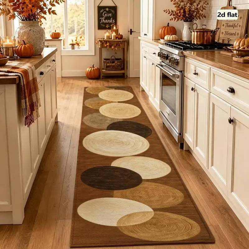 1PC Braided Circular Running Rugs, Hallway Rugs, Washable And Easy-to-maintain Home Decoration Carpet, Suitable For Hallways, Passages, Stairs, Bedrooms, Bedside, Laundry Rooms, Kitchens Etc