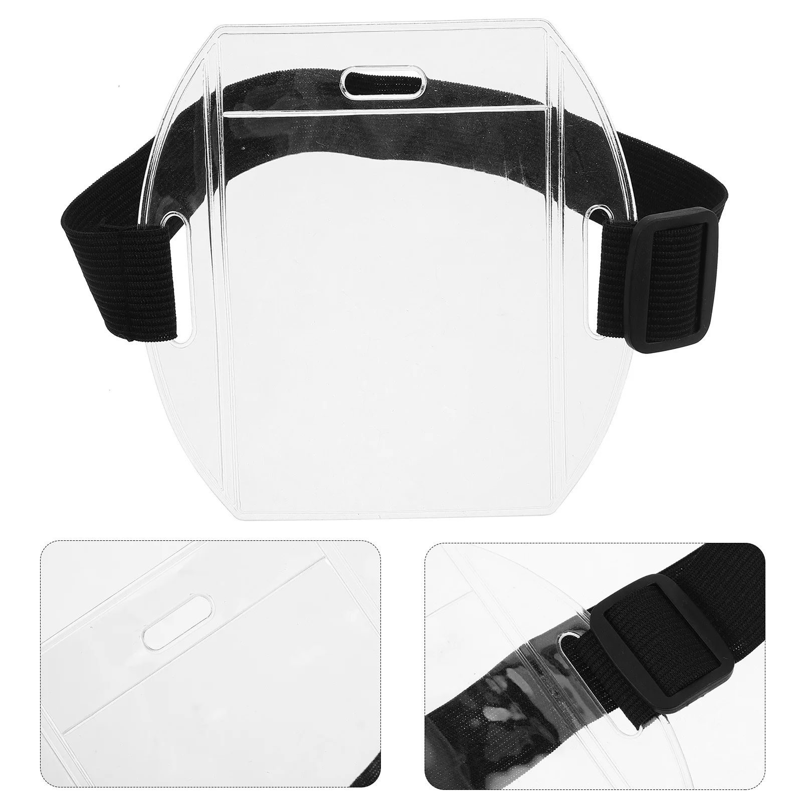 

5pcs Arm Waterproof Card Holder Large Capacity Pvc Id Badge Storage For Work Travel Outdoor Sports Visibility Armband Name Tag