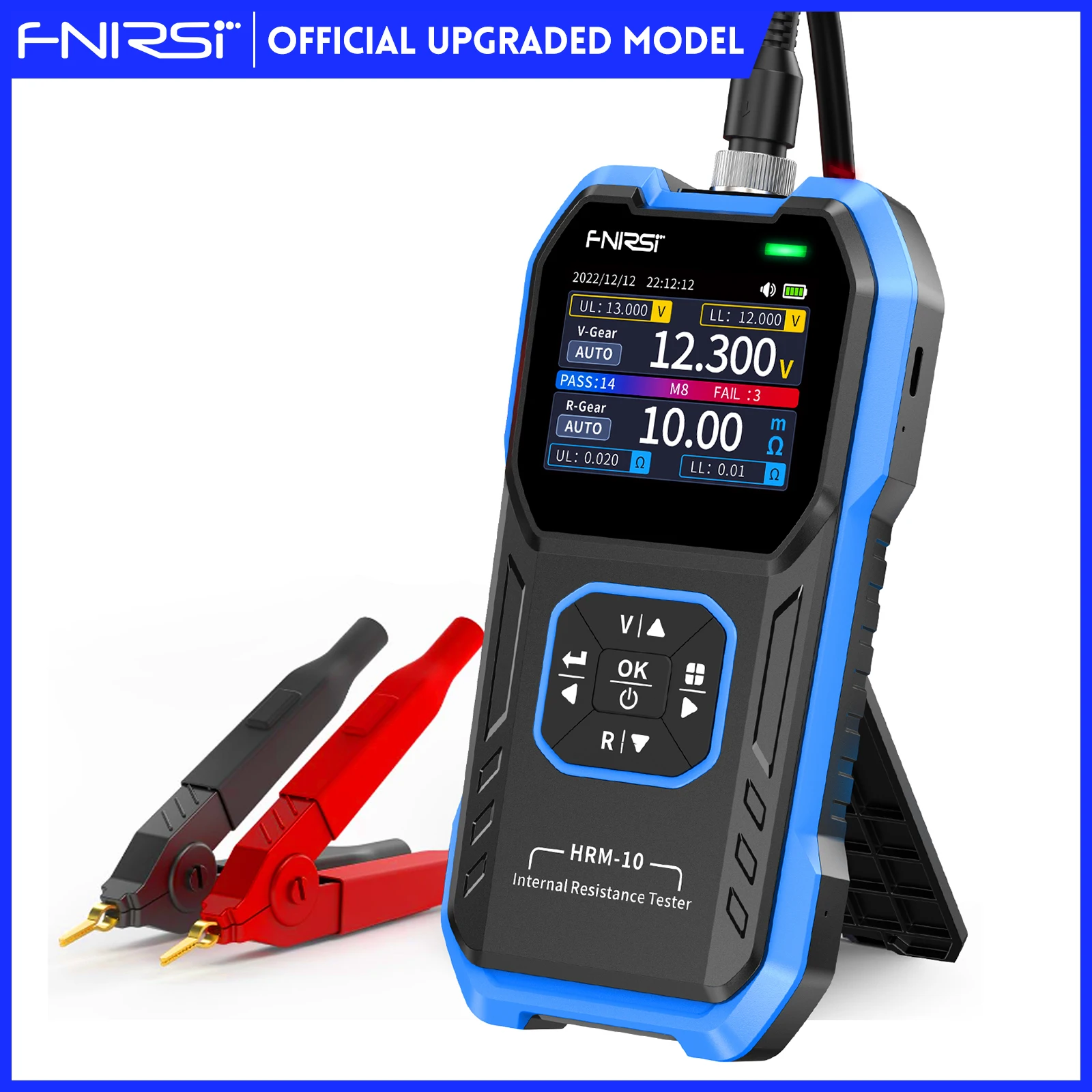 

FNIRSI HRM-10 Battery Voltage Internal Resistance Tester 18650 High-precision AC Acid Lithium Lead Car Battery Capacitor Tester