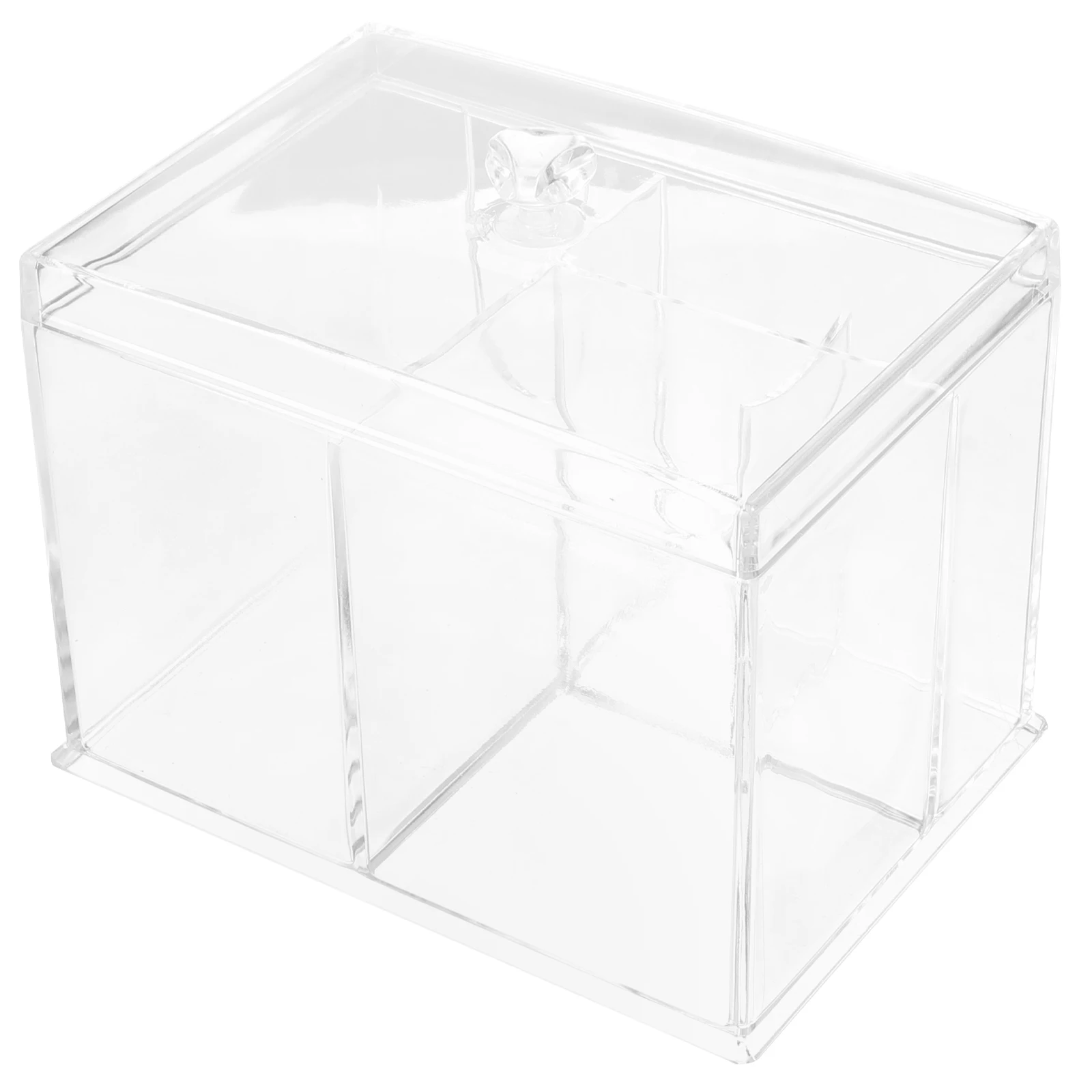 

1pc Acrylic Makeup Cotton Storage Box Organizer Desktop Cosmetics Holder Multi Grid Lipstick Container Keep Tidy