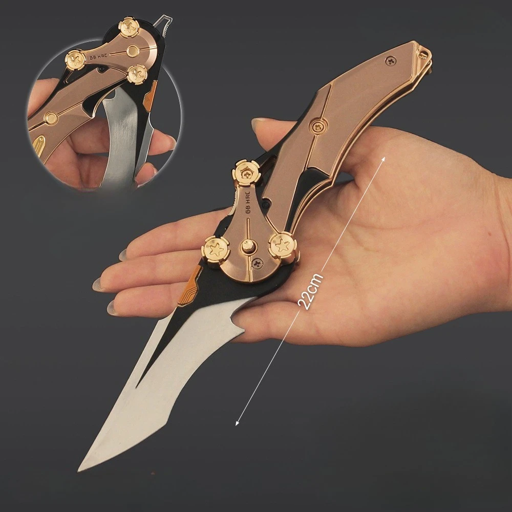 22CM8.66IN Periferiche di gioco Delta Force, stile pieghevole con coltello da misericordia, coltello da allenamento per le mazze, modello di arma in metallo, regali giocattolo con spada