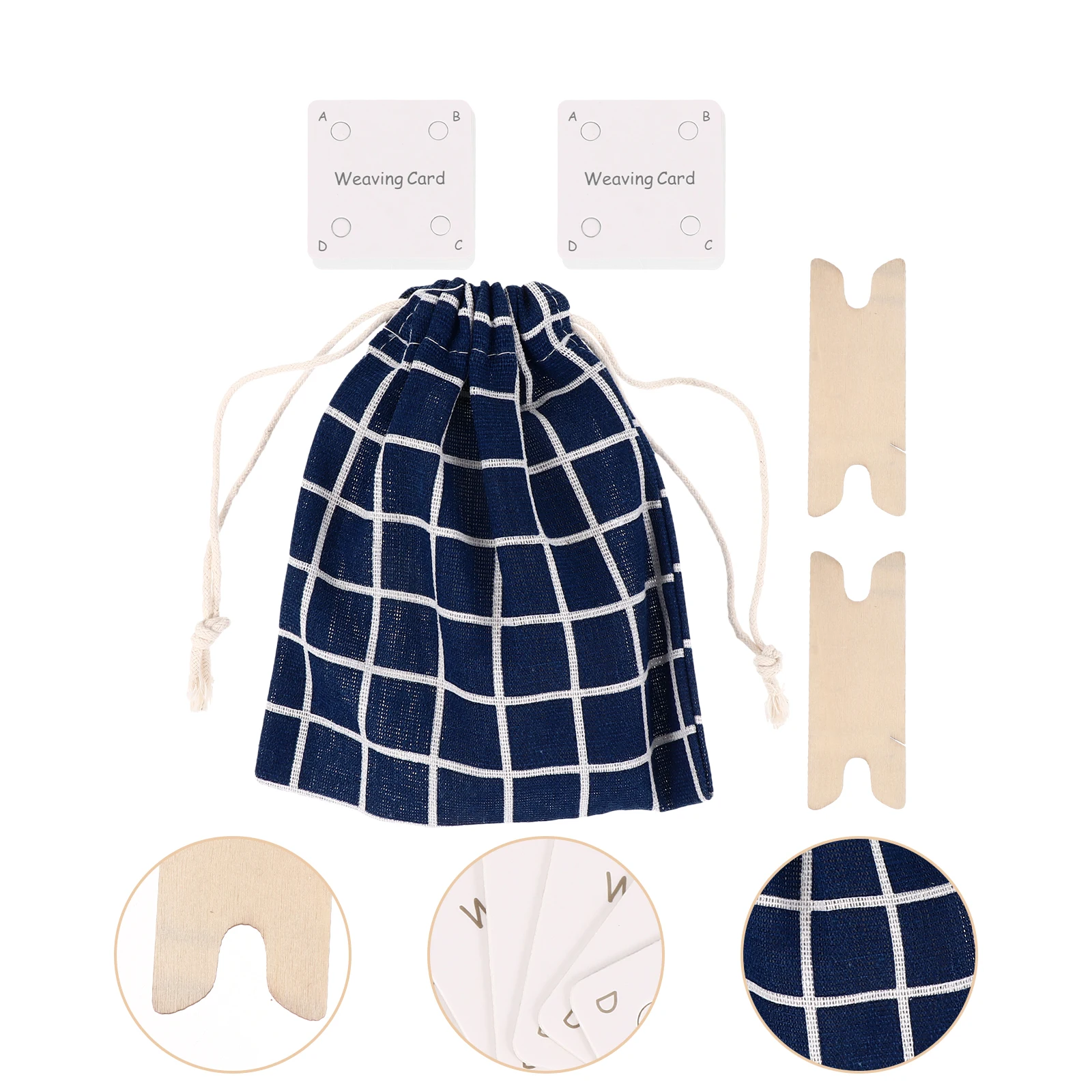 12pcs Weaving Tools Kit Cards Shuttles Storage Bag Lightweight Portable Rope Craft Supplies Kids Family Ink Accessories