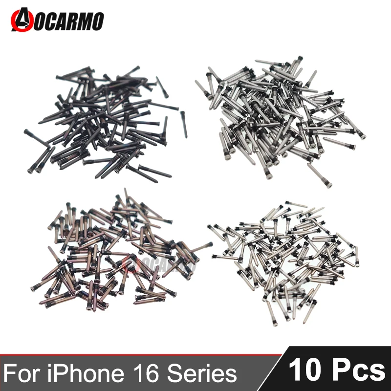 10Pcs/Lot For iPhone 16 Plus Pro Max Series Bottom Screw Bolts Black White Desert Natural Titanium Replacement