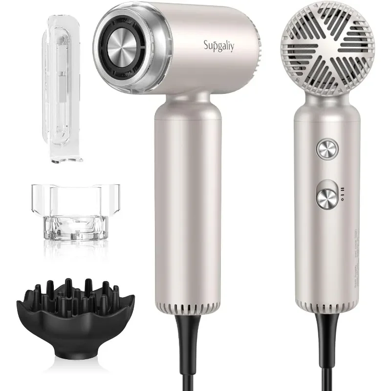 Super Lightweight Hairdryer, Potable High Speed Unique Brushless Motor for Fast Drying, Quiet Mini Ionic Blow Dryer for Travel