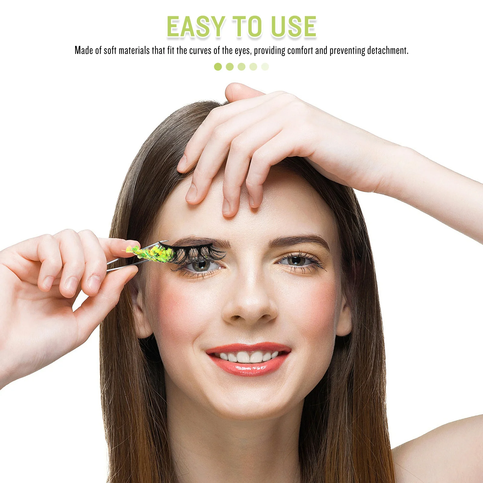 2 pçs glitter cílios postiços coloridos luminosos festival festa cílios naturais tira fina para mulheres maquiagem chicote