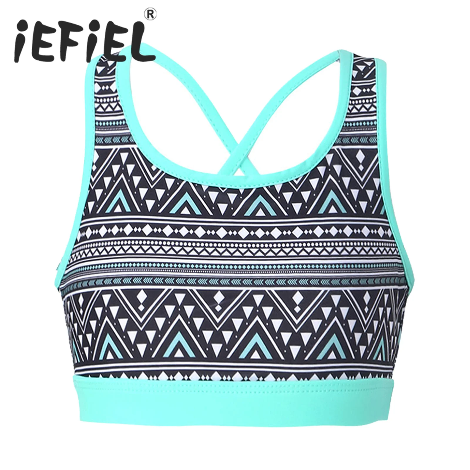 

Kids Girls Crop Tops Sports Underwear U Neck Strappy Back Tank Tops Teenagers Child Camisole Singlets Undershirt Beach Swimsuit