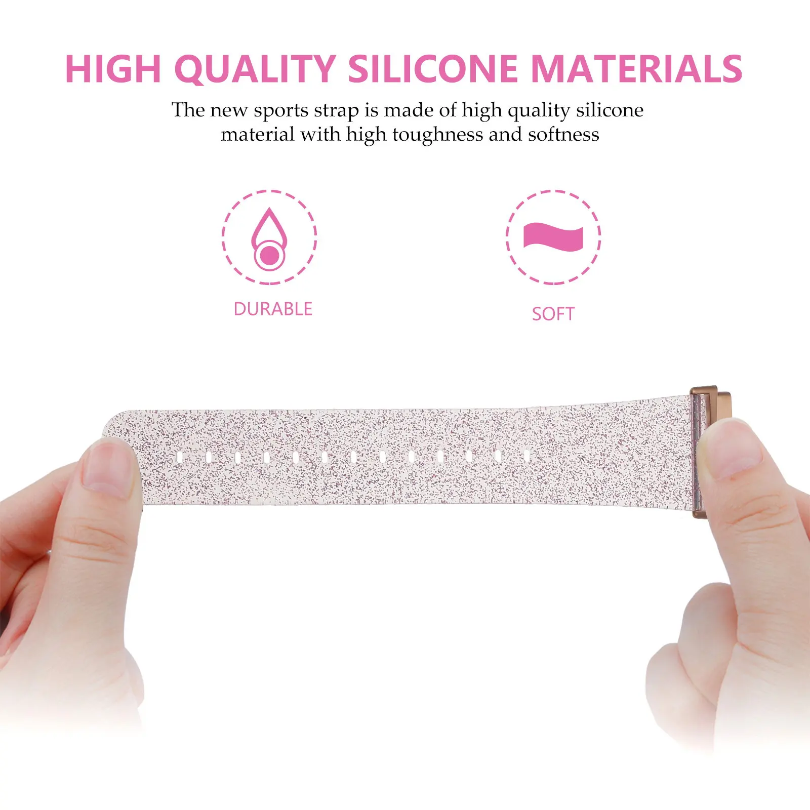 

Glitter Watch Band Replacement for 3 Premium Silicone Bling Wristband Eco-Friendly Durable Fashion Accessory